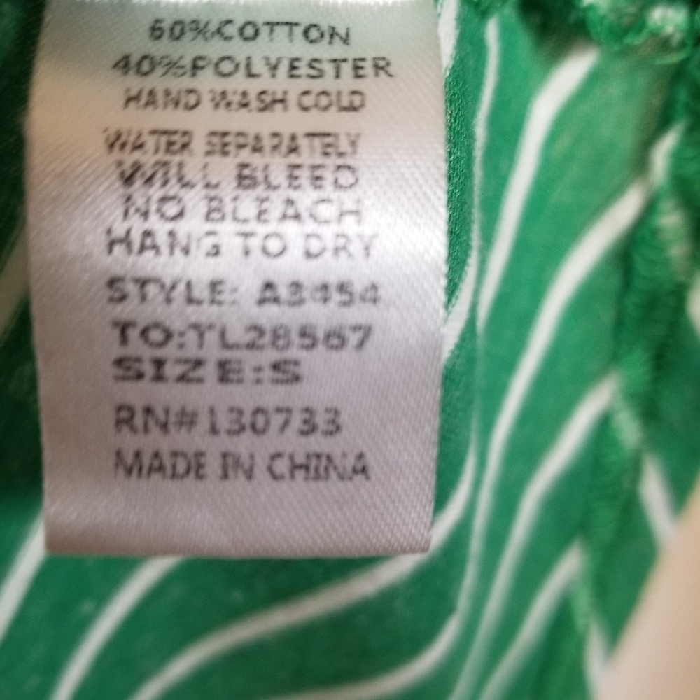 Umgee Oversized Kelly Green Striped Cotton Blend Dress w/ POCKETS, Size small - Picture 7 of 9